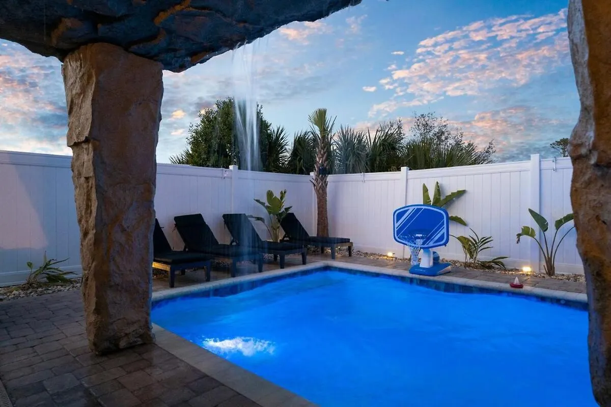 Soak And Sizzle! Pool Waterfall Games Grill Near Beach Panama City Beach USA