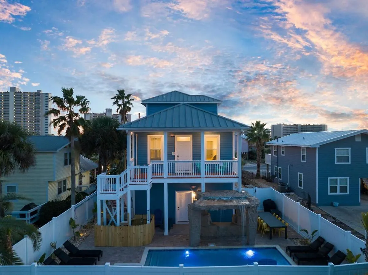 Soak And Sizzle! Pool Waterfall Games Grill Near Beach Panama City Beach Apartment